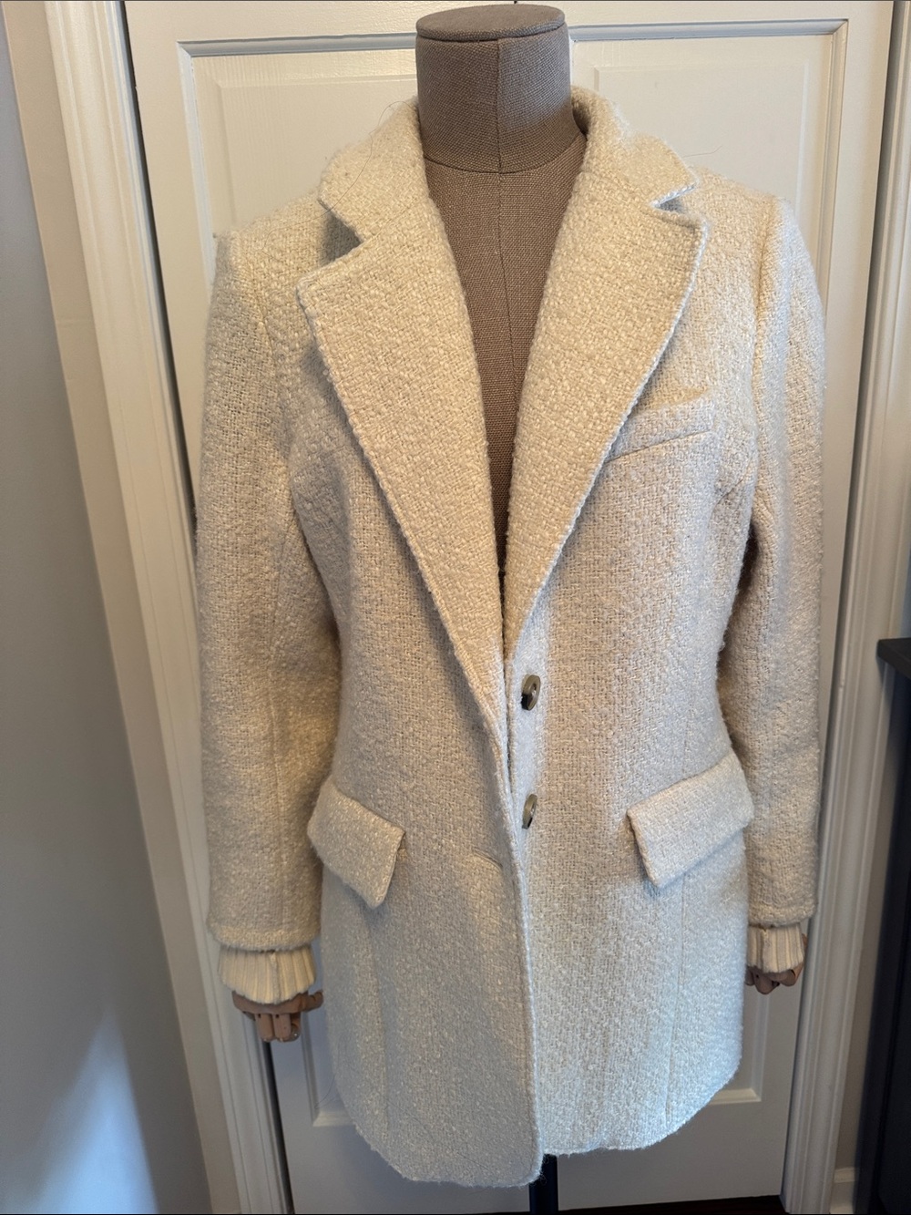 Favorite Daughter Cream Bouclé Jacket